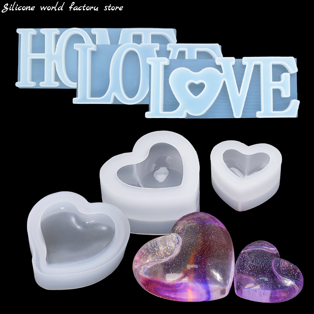 Resin Art Alphabet - Silicone World 3D Heart Candle Silicone