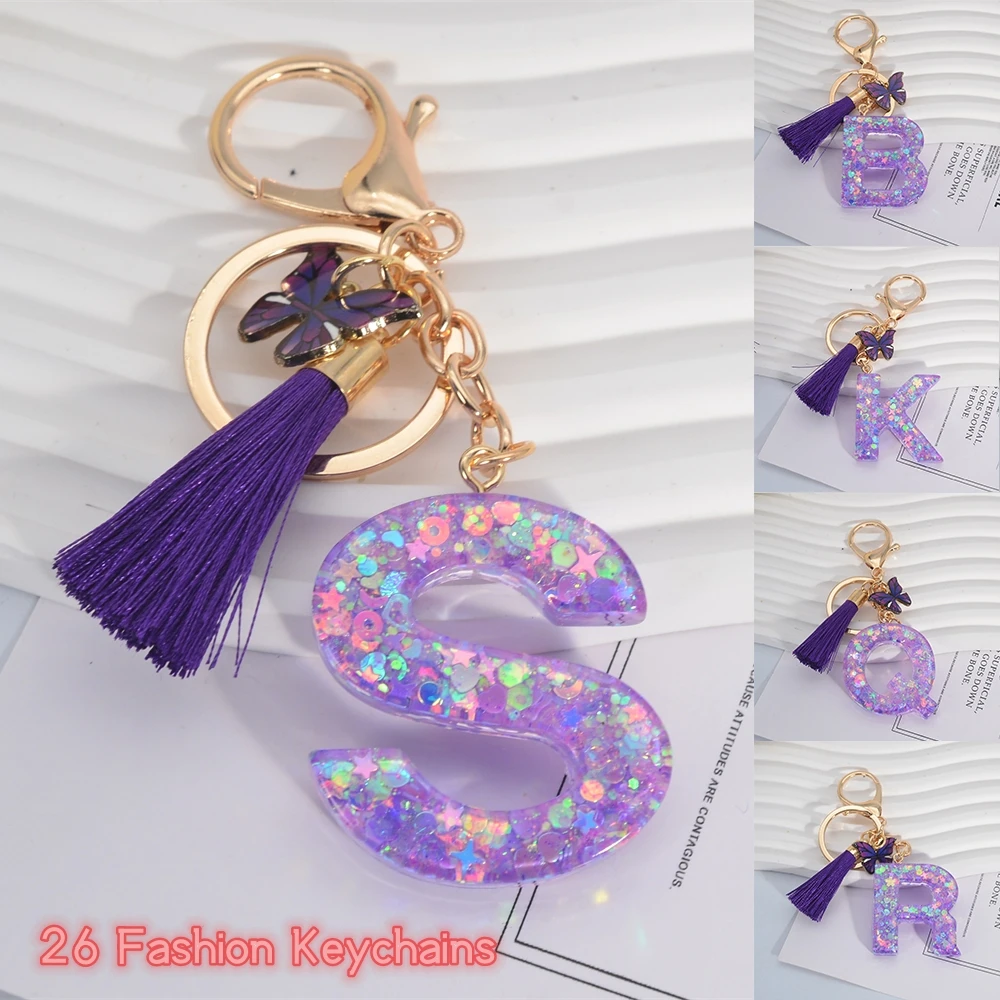 A-Z Shiny Sequin Letter Keycha - Resin Art Alphabet review and price